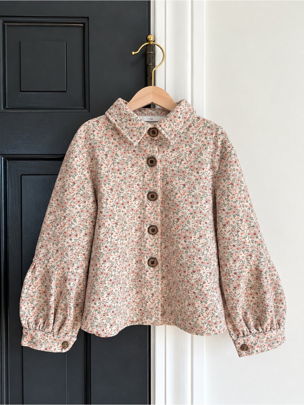 A.Y.S. Girls 6 Floral Button Front Puff Sleeve Cottagecore Prairie Top/Jacket